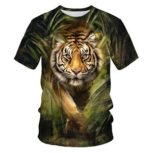 HerSight Summer Men's T-shirt 3D Print Tees Tiger Lion Loose Round Neck Short Sleeve Tops Men Clothing