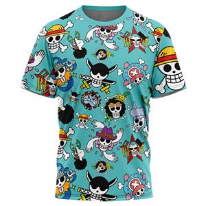 Exclusive 3D T-shirt Anime One Piece Monkey D Luffy 3D Printed Men's Cartoon Harajuku T-shirt Overseas Edition Boys' Short Sleeve Top