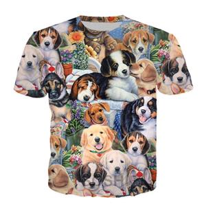 Xin nan zhuang Funny Animal Cat Dog Graphic T Shirts Summer Fashion Casual Trend Interesting Round Neck Tees 3D Printed Streetwear Tops