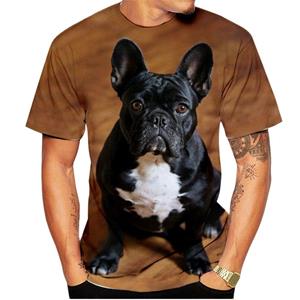 ETST WENDY Dier Franse Bulldog 3D Print T-shirt Heren Dames Trend Casual Zomer Tops Losse ronde hals Korte mouw Herenkleding