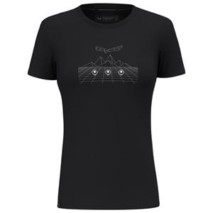 Salewa  Women's Pure Dolomites Merino T-Shirt - Sportshirt, zwart