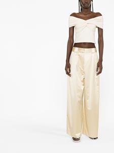 KHAITE High waist broek - Beige