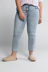 Studio Untold Funktionshose Jeans Straight Fit bleached 5-Pocket Fransensaum