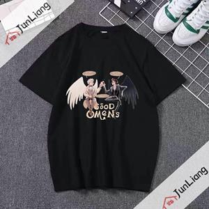 Wengy 2 Minimal Good Omens The TV Show Graphic Tee  Goodomens Michael Sheen David Tennant Angel Devil Crowley