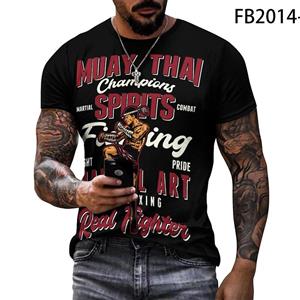 Personalized Printed Muay Thai Printing T Shirt Summer Men Breathable Sport Gym T-shirt Women Oversized Casual Short Sleeve Kids Pop Kawaii Tops Tee