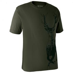 Deerhunter  T-Shirt With Deer - T-shirt, olijfgroen