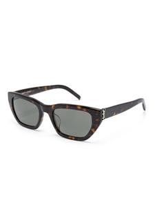 Saint Laurent Eyewear logo-plaque cat-eye frame sunglasses - Bruin