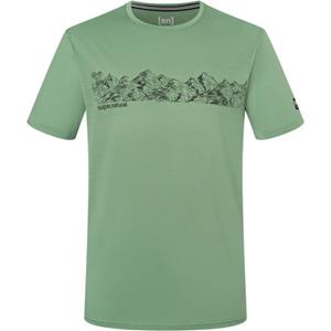 SUPER.NATURAL T-Shirt Merino T-Shirt M CONTOUR TEE alpiner Print, Merino-Materialmix