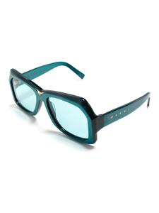 Marni Eyewear Zonnebril met logoprint - Blauw