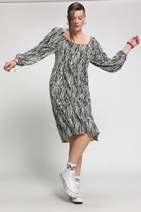 Studio Untold Jerseykleid Zebra-Kleid A-Line Carree-Ausschnitt Langarm