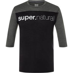 SUPER.NATURAL T-Shirt Merino T-Shirt CONTRAST 3/4 funktioneller Merino-Materialmix
