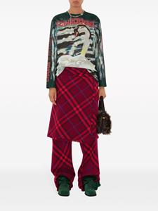 Burberry checked straight-leg wool trousers - Rood
