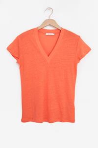 Sissy-Boy Oranje Linnen V-hals T-shirt