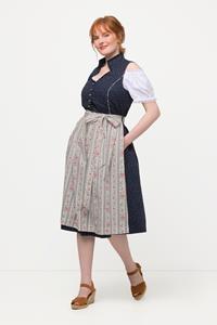 Ulla Popken Jerseykleid Dirndl Herzausschnitt Schmuckknöpfe ärmellos