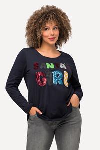 Ulla Popken Rundhalsshirt Weihnachts-Shirt Eichhörnchen V-Ausschnitt Halbarm