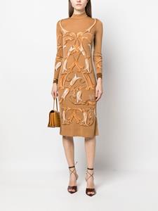 Hermès 1970s pre-owned Art Nouveau jurk met print - Beige