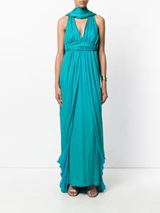 Hermès Pre-owned geplooide cape detail jurk - Blauw