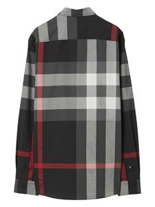 Burberry check-pattern chest-pocket shirt - Zwart