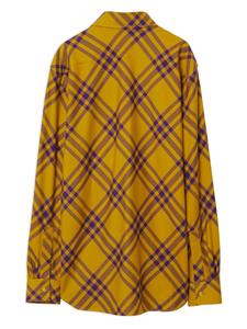 Burberry check-pattern cotton shirt - Geel