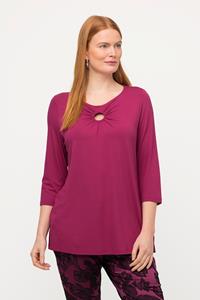 Ulla Popken Longsleeve Shirt Zierring Classic V-Ausschnitt 3/4-Arm