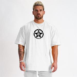 Muscleguys Oversized T shirt Men Gym Bodybuilding and Fitness Loose Casual Lifestyle Wear T-shirt Streetwear Hip-Hop Tshirt