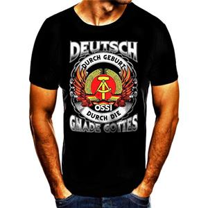 Shirtbude Deutscher durch Geburt Ossi DDR Mauerfall Ost und Westdeutsch Fun T-Shirt