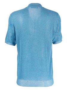 Roberto Collina Poloshirt met gespreide kraag - Blauw