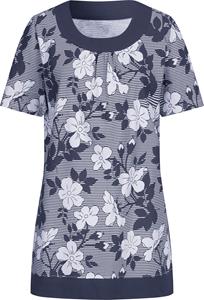 Your Look... for less! Dames Lang shirt marine/wit geprint Größe