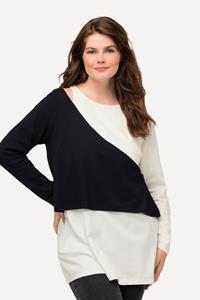 Ulla Popken Longsleeve Shirt Cut-Out Rundhals Langarm Biobaumwolle