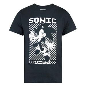 Sonic The Hedgehog Mens Japanese Poster T-Shirt