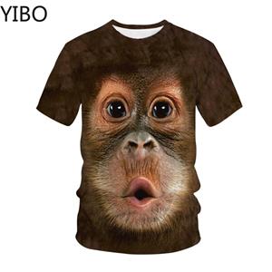 YIBO 3D Clothes 3D Fashion Funny Monkey Graphic Tees Summer Casual Animal Pattern Men's Pullover Nieuwe Hip Hop Print T-shirts met korte mouw Tops