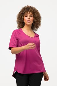 Ulla Popken Longsleeve T-Shirt Drapierung A-Linie V-Ausschnitt Halbarm