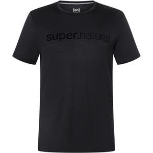 SUPER.NATURAL Print-Shirt Merino T-Shirt M 3D SIGNATURE TEE lässiger Merino-Materialmix