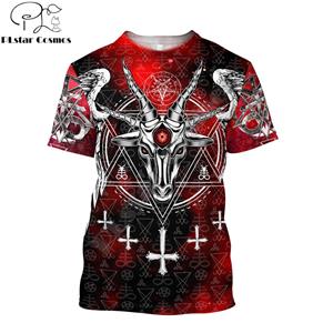 Gigyigui Satan Devil T Shirt Men's 3D Full Print Short Sleeve Top Summer Fashion Harajuku Unisex Shirt TX-10