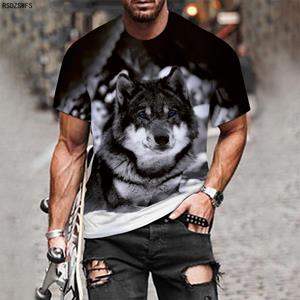 ETST WENDY 05 Paar Wolf Print T-shirt Mannen 3D T-shirt Drop Ship Top Korte Mouw Camiseta Ronde Hals T-shirt Fashion Casual merk