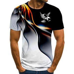 Nihao Mode zomer t-shirt heren 3D Eagle print heren T-shirt ademend street style stiksels print t-shirt heren maat 6XL