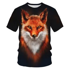 ETST WENDY 05 Scarlet Fox 3D Print Animal Cool Grappig t-shirt voor mannen en vrouwen Zomer Tops Tees Mode zwarte kleding