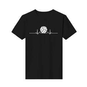 FT T Shirts Print nieuwe T-shirt O-hals volleybal hartslag volleyballer op maat gemaakte korte mouwen top herenmode