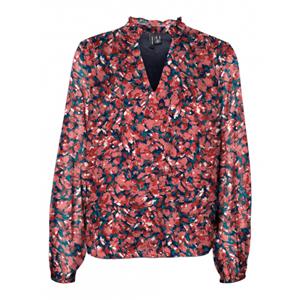 Vero Moda Holly Ls V-Neck Frill Top Navy Blazer MULTICOLOR 