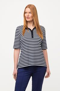Ulla Popken Poloshirt Poloshirt Slim V-Ausschnitt Halbarm