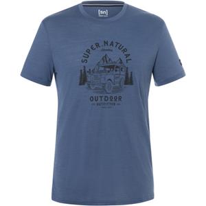 SUPER.NATURAL Print-Shirt Merino T-Shirt M LANDI TEE funktioneller Merino-Materialmix