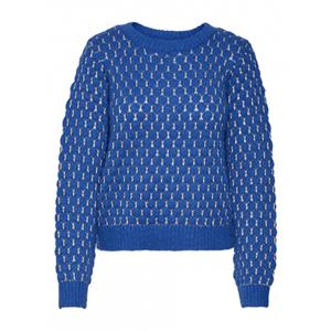 Vero Moda Winnie Structure LS O-Neck Blouse Blue BLAUW 