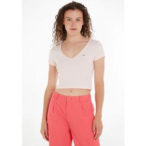 TOMMY JEANS T-shirt TJW BBY CRP ESSENTIAL RIB V SS in rib-look
