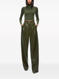 Alice + olivia Pompey faux-leather pleated trousers - Groen