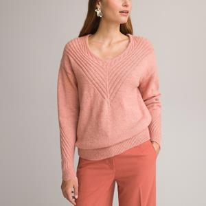 ANNE WEYBURN Trui met V-hals, in fijn tricot