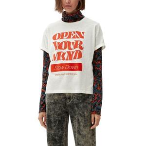 Q/S designed by T-shirt met statement-quote