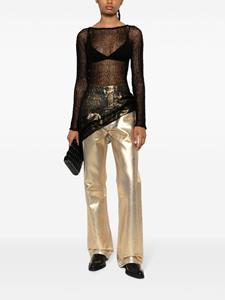 Rabanne metallic-finish straight-leg trousers - Goud