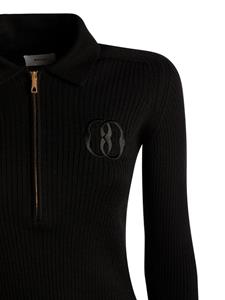Bally logo-embroidered ribbed-knit jumper - Zwart