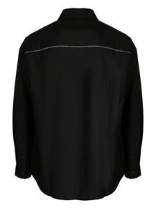 Izzue bead-embellished badge-detail shirt - Zwart