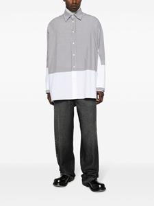 MM6 Maison Margiela stripe-print panelled cotton shirt - Grijs
